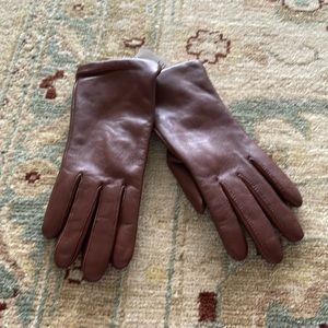 Women's EZ Touch Screen Cashmere Lined Leather Gloves Cognac Size S NWT